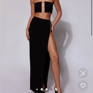 Black skirt and top set Anastasia Diamante Rope
Maxi Skirt and Bandeau